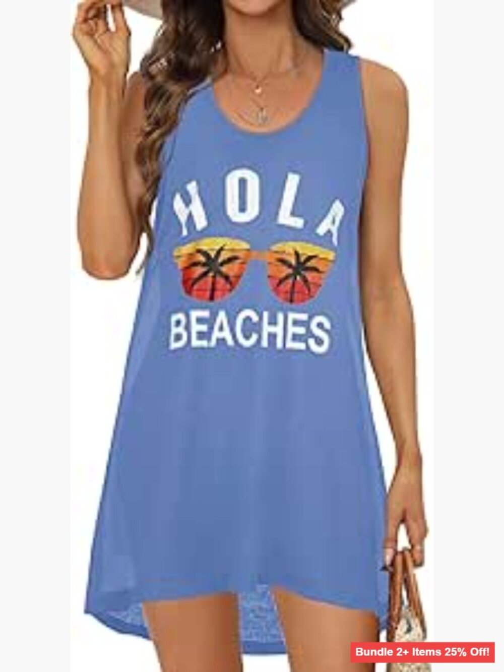 Large Swimsuit Cover Up Sleeveless Tank Dress Beach Bikini Sun Dress